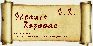 Vitomir Kožovac vizit kartica